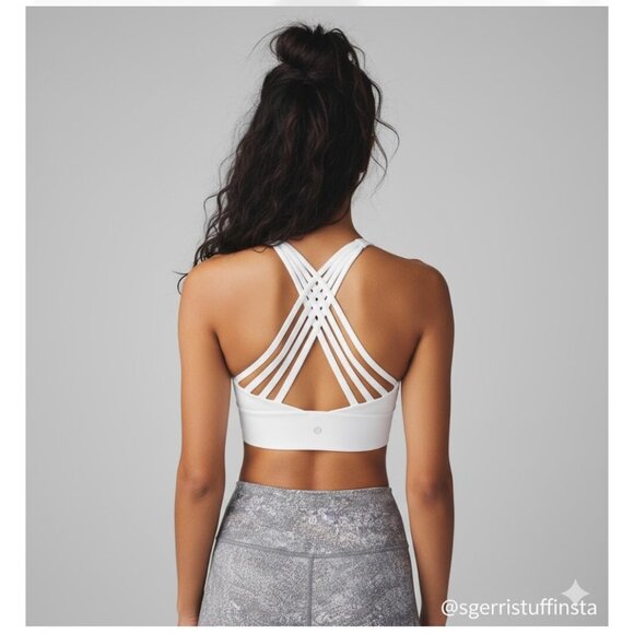 Lululemon Free To Be Moved Sports Yoga Bra High Neck White Luxtreme A/B Cup 6 - Picture 2 of 9